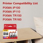 3pk Pgi-35 Black   36 Color Ink Cartridges Pixma Ip100 Ip110 Tr150 Tr160
