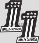 Harley-davidson Black White 1  w 6 72 -h 9  Inch Patch Motorcycle Jacket 2pcs