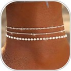 Gold Silver Ankle Bracelets For Women 14k Gold Plated Anklets For Women Water   