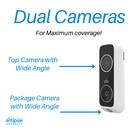 Uniview Ed-525b-wb White Wifi Video Doorbell Dual Lens Hd Smart Security Cam