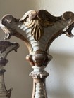 Pair Italian Carved Wood And Gesso Painted And Giltwood 34   hcandle Sticks 18thc 