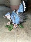 Vintage Lenox Blue Jay Porcelain Bird Figurine Blue Wildlife Nature Bird- Coa