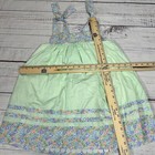 Vtg Kate Greenaway Girls Sleeveless Tie Strap Sundress Size 6x Green Floral