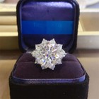 Big 10 Ct Round Cut Vvs Moissanite Snowflake Engagement Ring 925 Sterling Silver
