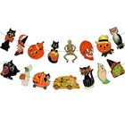 Vintage Halloween Garland Banner Decorations  Retro Pumpkin Witch Ghost Cat 