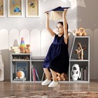 Kids Bookshelf With Reading Nook  6-cubby Bookcases With Bench Seat Cushion New