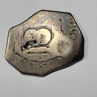 1750 Guatemala Silver 4 Reales W  1839 Counterstamp Vintage Tag Nice  t882