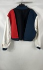 Nike Women s Court Varsity Letterman Jacket Leather Sleeves Wool Cropped L