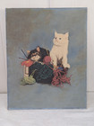 Vintage Antique Kittens Cat Painting Signed   Dated