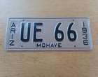 Two Vintage Az License Plate 1936   1977 Embossed Az Mvd Dmv Clear  - Rare 