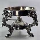 Silver Plate Spirit Burner   Stand Ornate Floral Repousse Antique Kettle Warmer