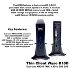 Dell Wyse 5010 Thin Client Dx0d Amd G-t48e 1 4ghz 2gb Ram 2gb Ssd Thinos Rj45