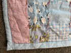 Vintage Handmade Baby Toddler Quilt Soft Pastels Kittens Hearts Sheep 62x46