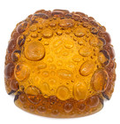 Mid Century Modern Libbey Amber Glass Ashtray Pebble Bubble 6    Square Vintage