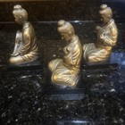 Set Of Three Vintage Asian Bronze Figures On Stand