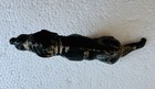 Antique Bloodhound Dog Figurine Sitting Forlorn Metal Cute