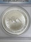 2020 P Australia S 1 Kangaroo 1oz Silver Coin- First Release Anacs Ms 70