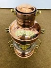 Antique Brass Copper Anchor Oil Lamp Maritime Ship Lantern Vintage Boat Light