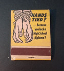Vintage High School Education Matchbook Unstruck Advertising Full Ma-19