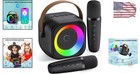Mini Bluetooth Karaoke Machine Portable Wireless Microphones Kids Adults Party
