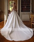 Mermaid Wedding Dress Spaghetti Strap Beaded Detachable Overskirt Bridal Gown