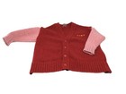 Tinycottons Kids Wool Cardigan Size 2y Color Block Red Pink Button Tiny Cottons