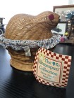 Vintage 1982 The Homespun Collection  Rabbit Fabric Lined Basket