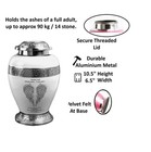 Adult Cremation Ashes Urn Large Funeral Memorial Urn White Angel Wings Engraved