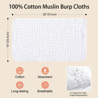 12 Pack Muslin Burp Cloths 100  Cotton 10x20 Inch  pack Of 12   White