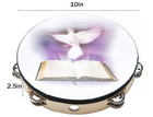 10  Dove Bible Tambourine With Double Row Jingles For Church   Prayer