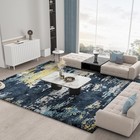 Modern Washable Area Rug Soft Geometric Pattern Living Room Carpet Non-slip