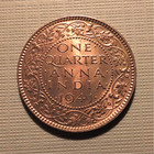 India-british-1941 -nice Bu 1 4 Anna-geo Vi- 2nd Head- Calcutta Mint- Km 531 Hgh