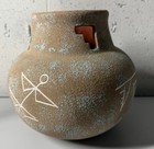 Arizona Clay Kokopelli Spirit Vintage Unique Engraved Southwest Vase Pottery Pot