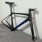 Giant Carbon Road Bike Frame Set Size S Black blue W  Fork Stem Seatpost Saddle