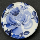 Vintage Blue Floral flower Birchcroft England Ceramic Porcelain Button  1   l14 