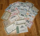 Sling s      Lot Of 20 Vintage Stock Certificates  Original Companies