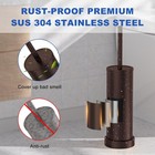 Toilet Brush And Holder Set  304 Stainless Steel Heavy Duty Toilet Bowl Brush   