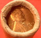 Older Roll Lincoln Wheat Cent Penny 1935-d   Tails Ends Obw Bank Roll