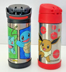Thermos Metal Pok  mon Thermos Pikachu Squirtle Eevee Charmander Bulbasaur Lot 2