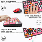 Wireless Keyboard Mouse Combo Retro Typewriter Style Usb Desktop Laptop Computer