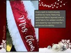 Mrs Claus Sash Scarf Stole  Red Sequins Party Sash With Fur Trim  Santa Costume