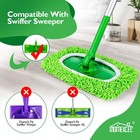 Homexcel Reusable Microfiber Mop Pads Compatible With Pack Of 4  Green