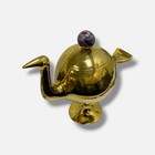 Jonathan Adler Gold Rustic Brass Amethyst Handle Bird Box