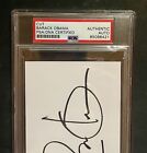President Barack Obama Signed Autographed Slabbed 3x5 Cut Paper Psa Beautiful 