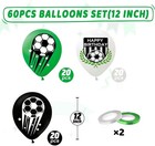 12 Inch Soccer Balloons  60pcs Green White Black For Sport Party Decorations