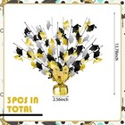 3 Pcs Graduation Table Centerpiece Bulk 2026 Black Gold Silver Foil Hat Burst Gr