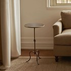 Metal Side Table  Martini Style Coffee Table Vintage Small Round Aceent Table   