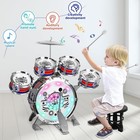 Kids Drum Set For Toddlers 1   3  Light-up 5pcs Beginner Drum Set With Stool