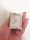 Antique Staffordshire Cat Figurine 4    Black White Gold Collar Green Base