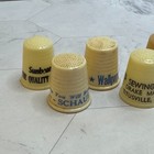 Vintage Celluloid Plastic Advertising Thimbles Lot Of 11 Assorted Colors